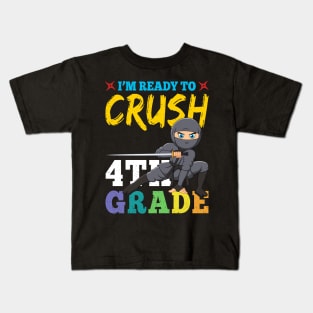 Ninja 4th Grade Rocks Gift First Day of School Kids T-Shirt